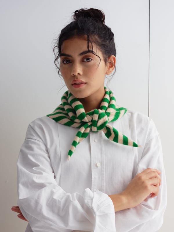 jo gordon TWO COLOUR VERTICAL STRIPE BROWN KNEE SOCKS