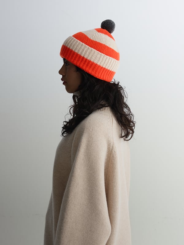 jo gordon TWO COLOUR VERTICAL STRIPE BROWN KNEE SOCKS