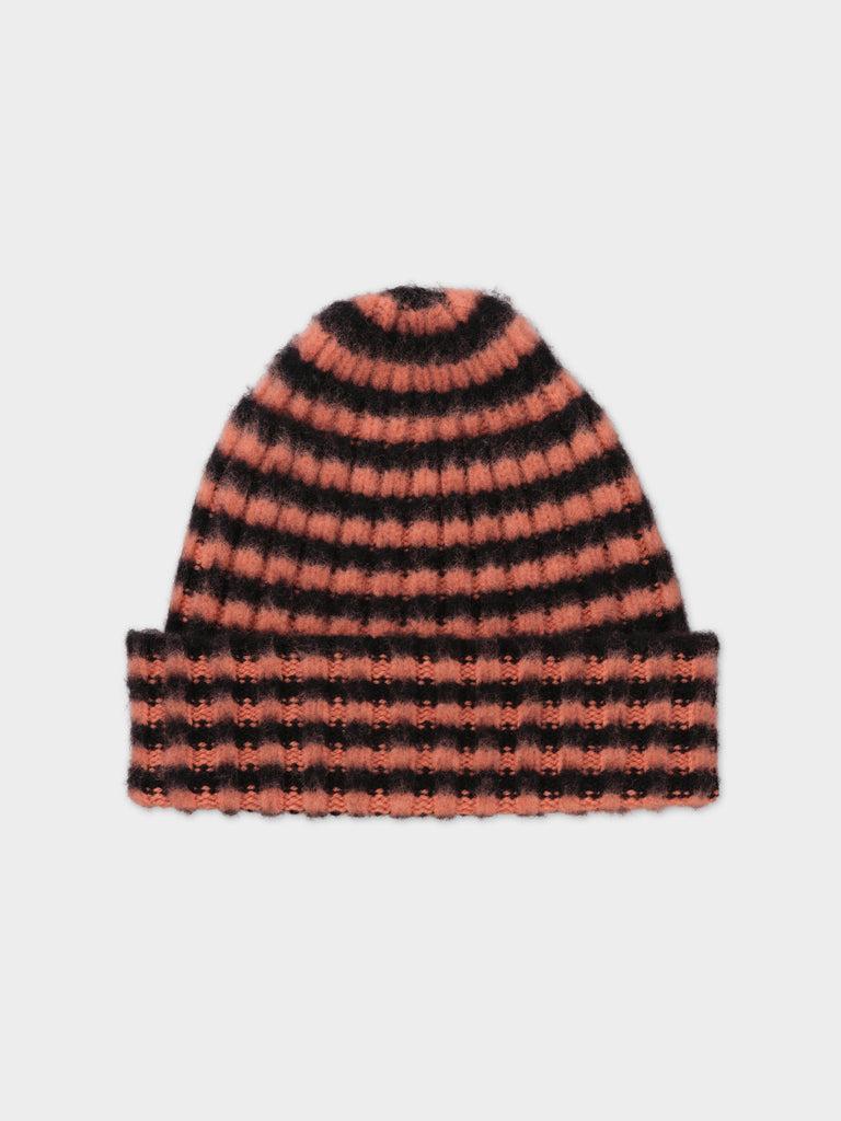 Jo Gordon TWO COLOUR VERTICAL STRIPE BROWN KNEE SOCKS