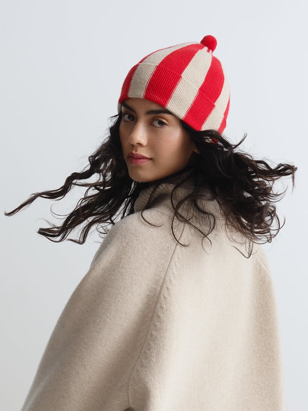 jo gordon TWO COLOUR VERTICAL STRIPE BROWN KNEE SOCKS