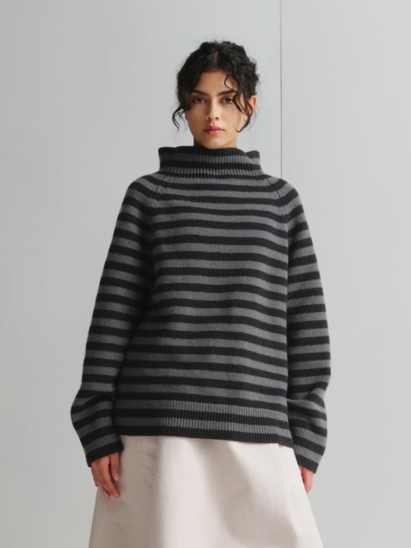 jo gordon TWO COLOUR VERTICAL STRIPE BROWN KNEE SOCKS