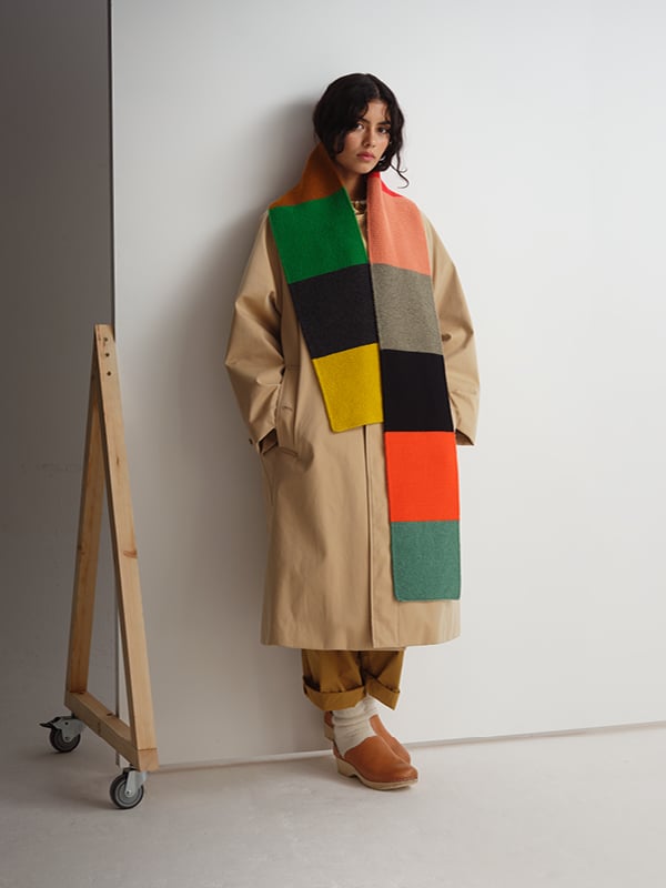 jo gordon TWO COLOUR VERTICAL STRIPE BROWN KNEE SOCKS