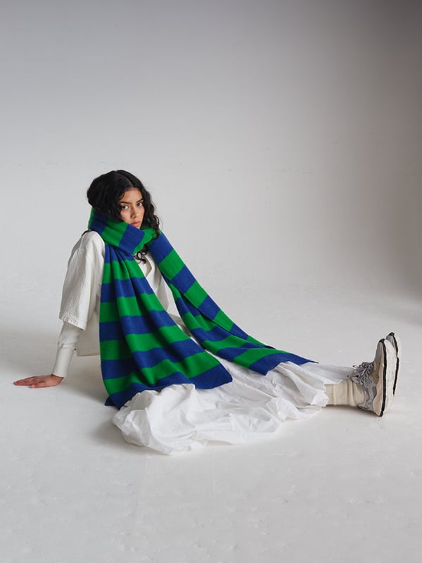 jo gordon TWO COLOUR VERTICAL STRIPE BROWN KNEE SOCKS