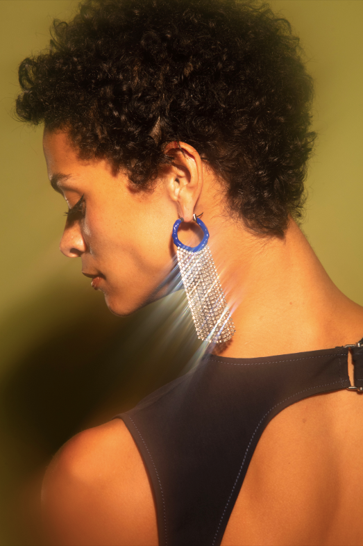 Joanna Laura Constantine CRYSTAL SHOULDER DUSTER WAVE HOOP EARRINGS