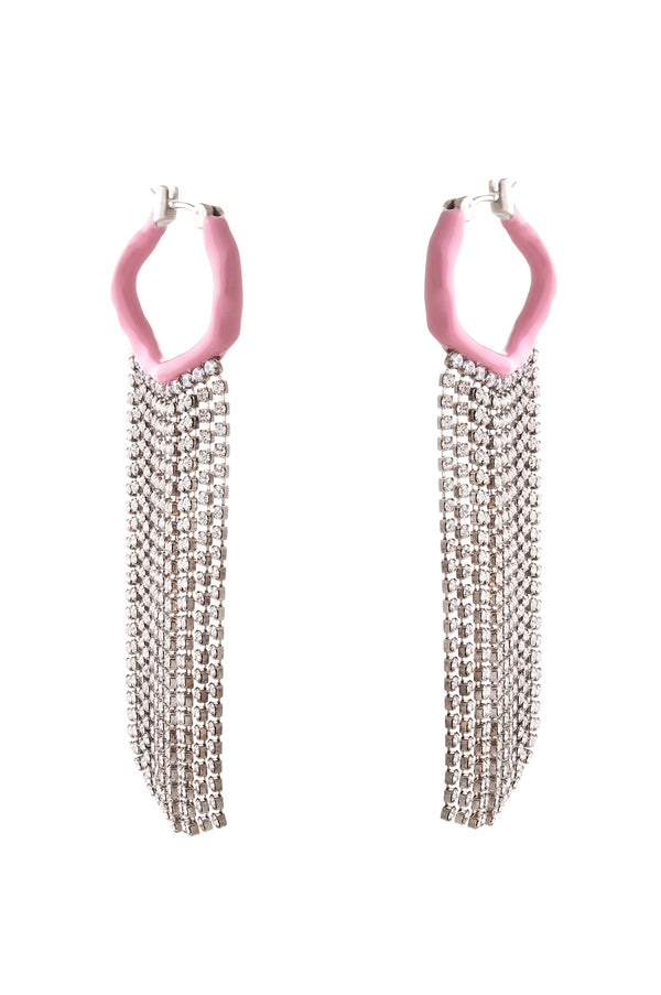 joanna laura constantine CRYSTAL SHOULDER DUSTER WAVE HOOP EARRINGS