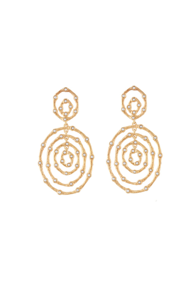 joanna laura constantine DANGLING WAVE EARRINGS WITH MINI PEARLS