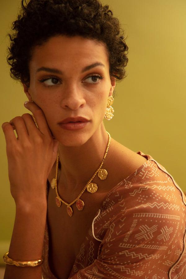 Joanna Laura Constantine Feminine Waves Earrings With Mini Cultured Pearls