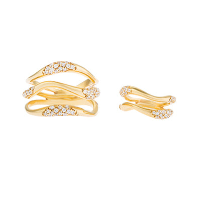 joanna laura constantine FEMININE WAVES SET OF TWO PAVE RINGS