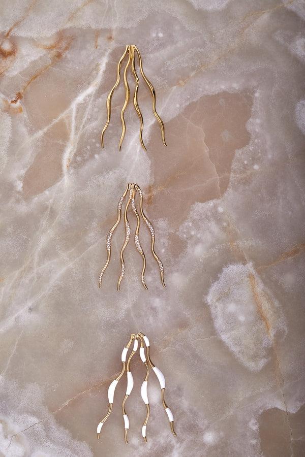 Joanna Laura Constantine FEMININE WAVES STATEMENT PAVE EARRINGS