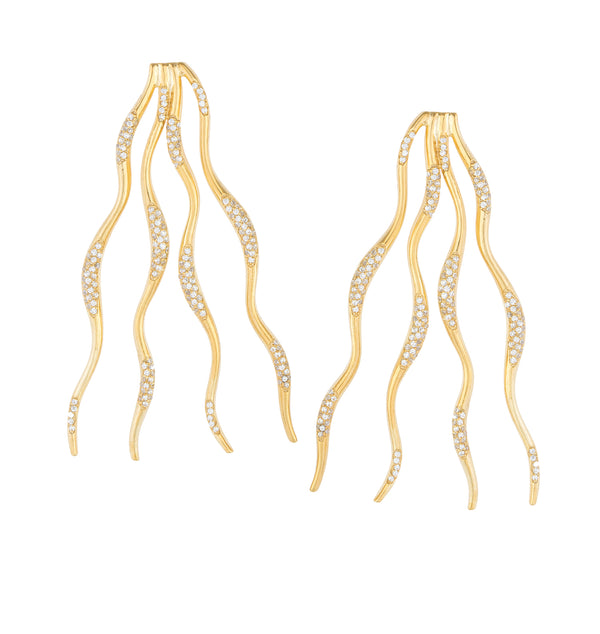 joanna laura constantine FEMININE WAVES STATEMENT PAVE EARRINGS