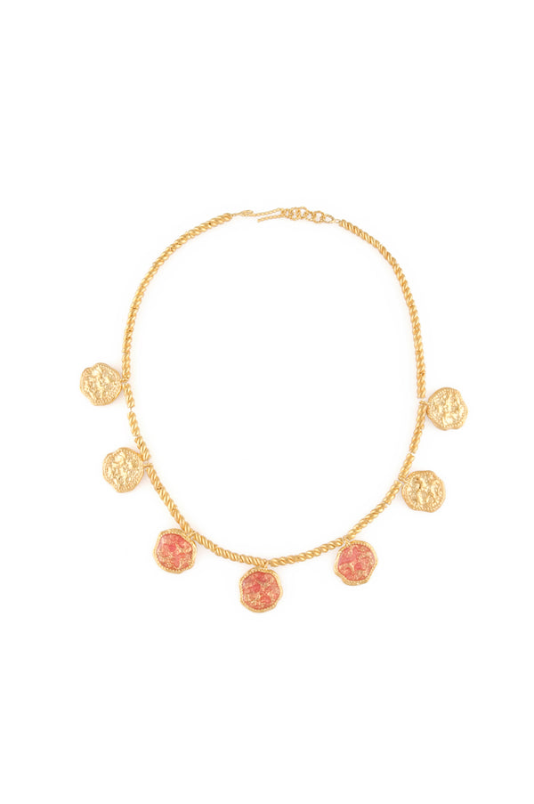 joanna laura constantine GOLD PLATED FEMININE WAVES NECKLACE WITH ENAMEL