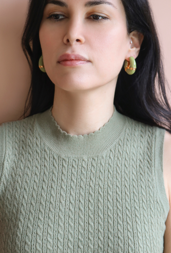 Joanna Laura Constantine GOLD PLATED STATEMENT WAVES HOOP WITH ENAMEL