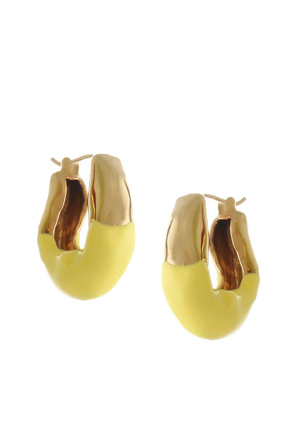 joanna laura constantine GOLD PLATED STATEMENT WAVES HOOP WITH ENAMEL