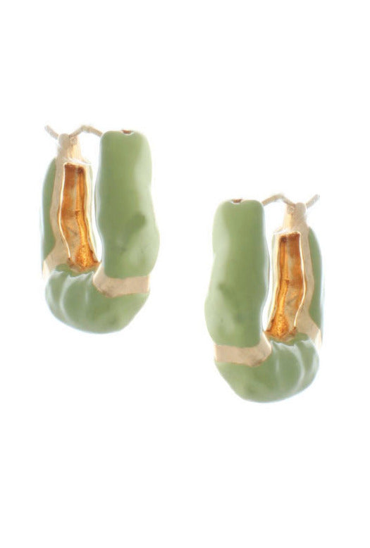 joanna laura constantine GOLD PLATED STATEMENT WAVES HOOP WITH ENAMEL