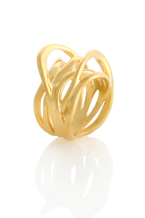 Joanna Laura Constantine GOLD PLATED STATEMENT WAVES RING WITH ENAMEL