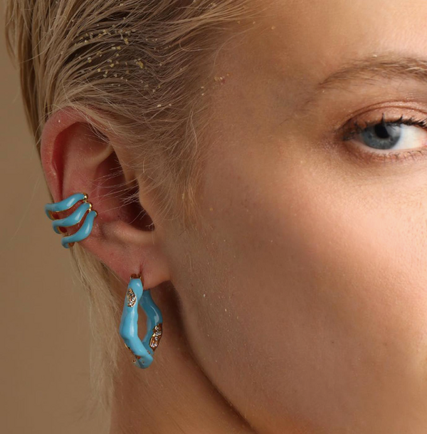 Joanna Laura Constantine WAVE EAR-CUFF WITH ENAMEL