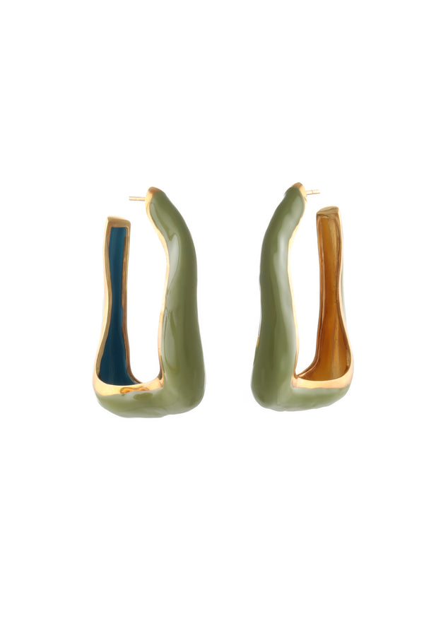 joanna laura constantine LARGE WAVE ENAMELED EARRINGS