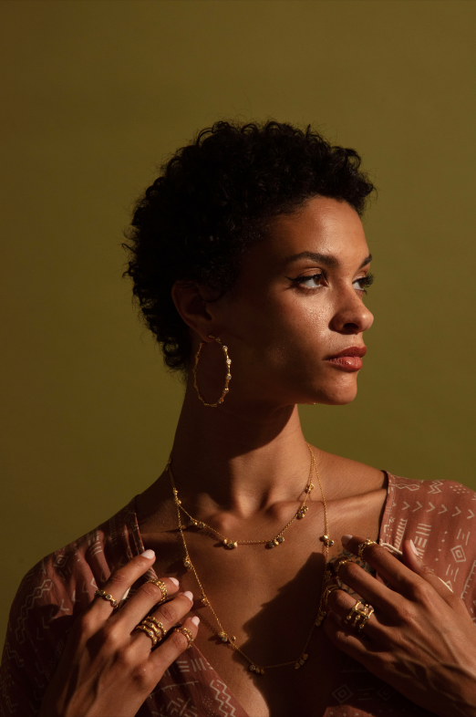 Joanna Laura Constantine LARGE WAVE HOOP EARRINGS WITH STONES