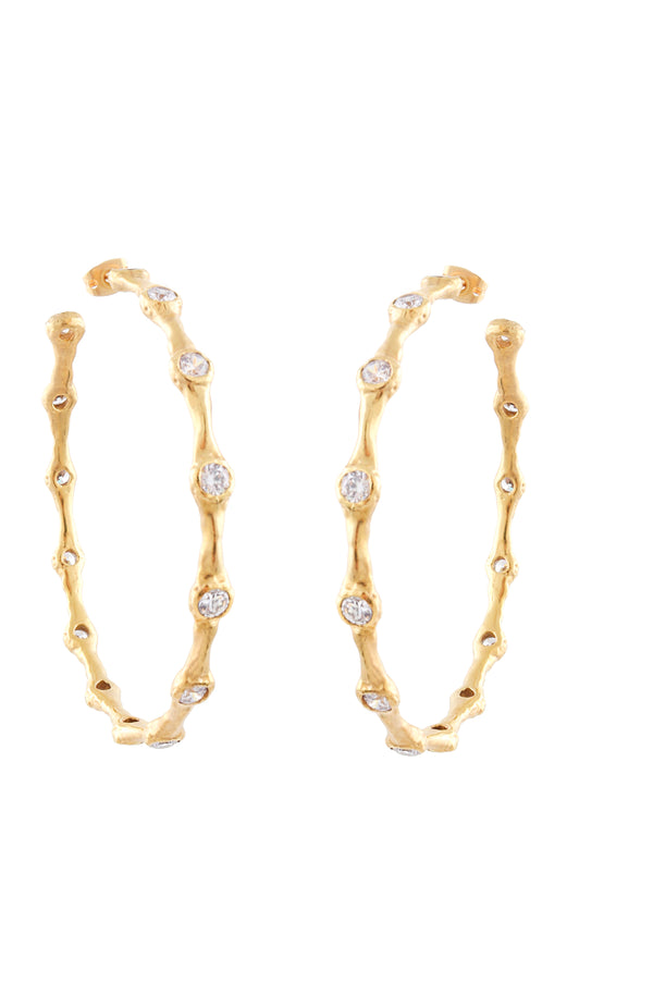 joanna laura constantine LARGE WAVE HOOP EARRINGS WITH STONES