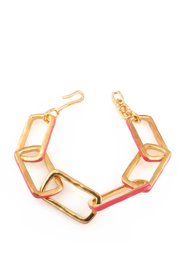 joanna laura constantine LARGE WAVE LINK BRACELET WITH ENAMEL