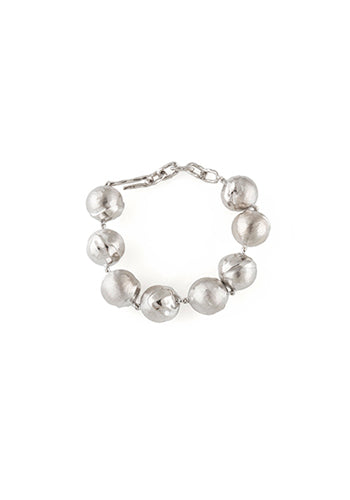 joanna laura constantine LARGE WHITE RHODIUM PLATED WAVE ORBS BRACELET