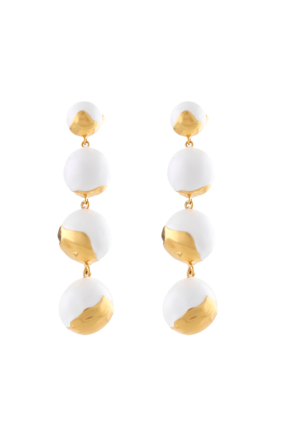 joanna laura constantine LONG DANGLING ORBS EARRINGS WITH ENAMEL
