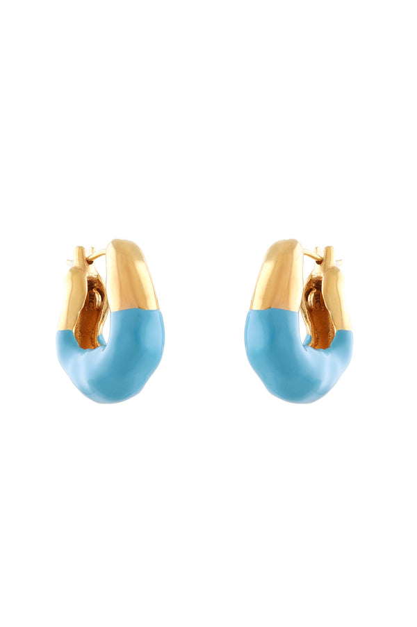 joanna laura constantine Medium wave earrings with turquoise Enamel
