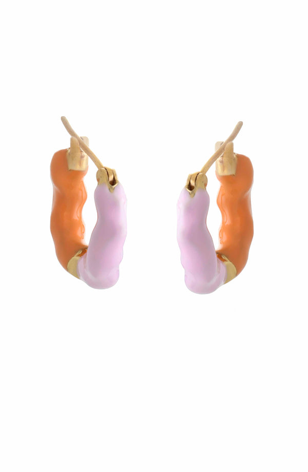 joanna laura constantine MEDUIM WAVE HOOP EARRINGS WITH ENAMEL