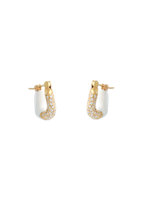 joanna laura constantine MINI HOOP EARRINGS WITH ENAMEL AND STONES