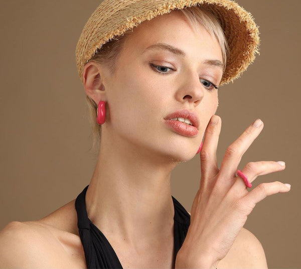 Joanna Laura Constantine MINI HOOP EARRINGS WITH ENAMEL