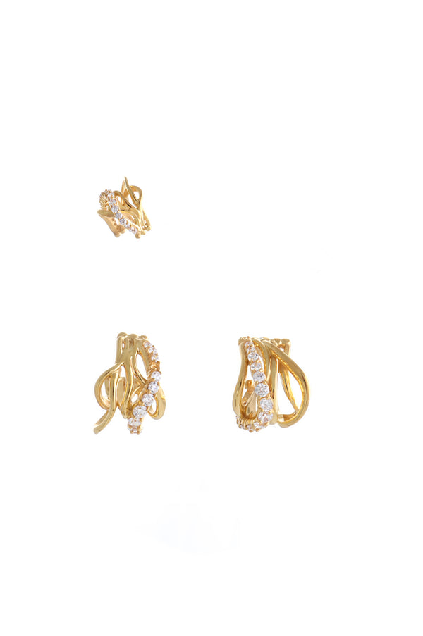 joanna laura constantine MINI MULTI WAVE EAR-SET WITH CUBIC ZIRCONIA