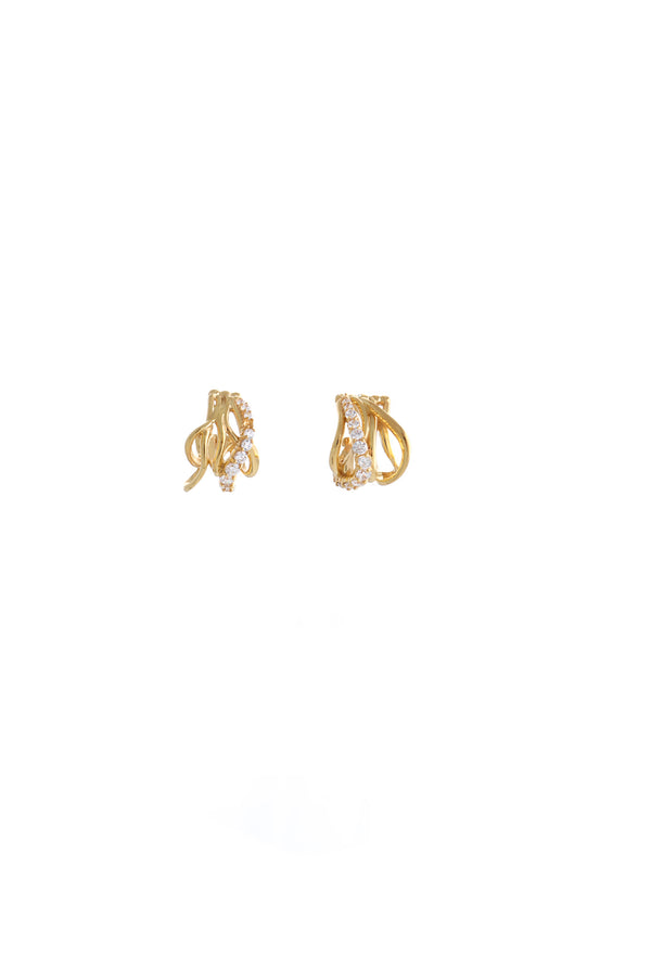 joanna laura constantine MINI MULTI WAVE EARRINGS WITH PAVE STONES