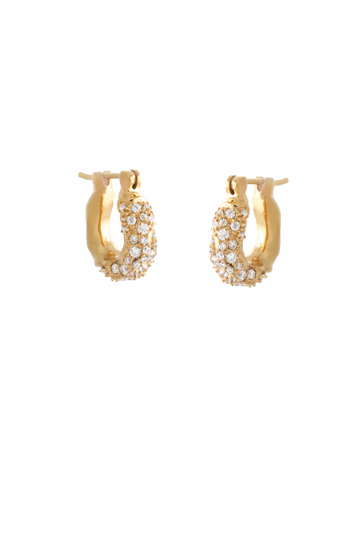 joanna laura constantine MINI WAVE HOOP EARRINGS WITH CUBIC ZIRCONIA