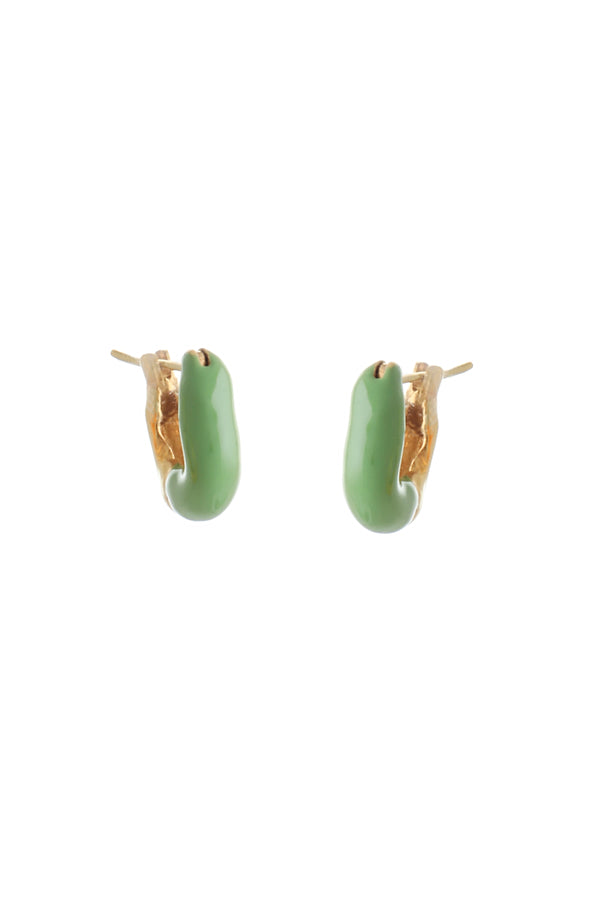 joanna laura constantine MINI WAVE HOOP EARRINGS WITH HALF ENAMEL