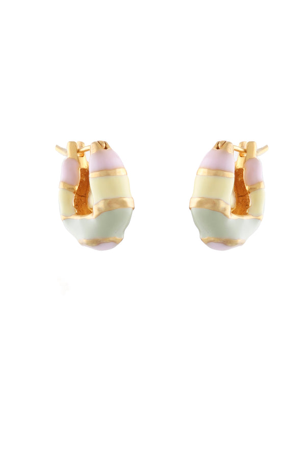 joanna laura constantine MINI WAVE HOOP EARRINGS WITH MULTICOLORED ENAMEL