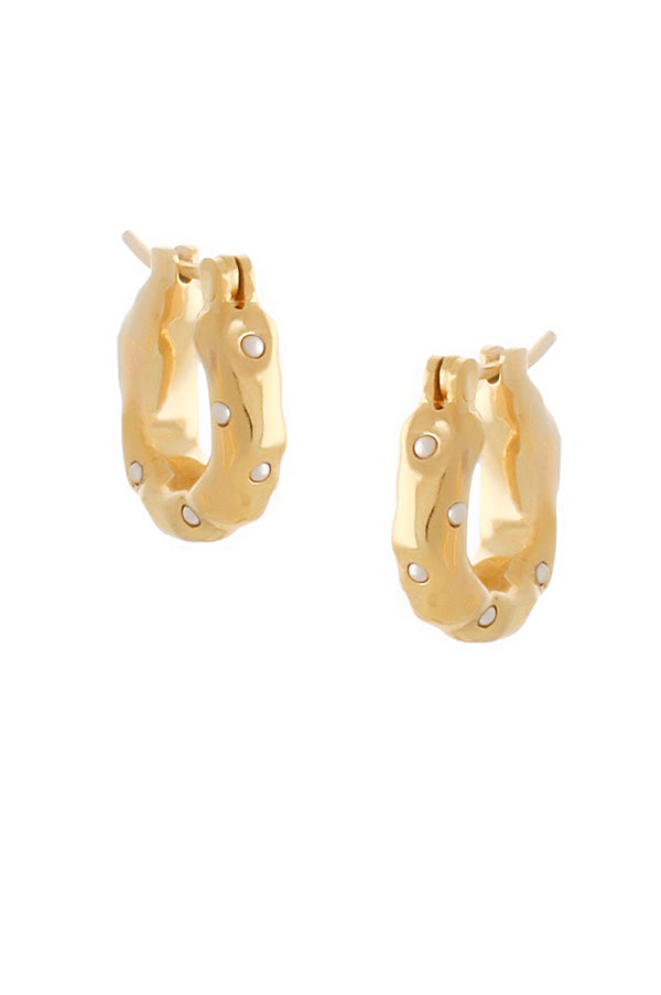 joanna laura constantine MINI WAVE HOOPS WITH MINI PEARL