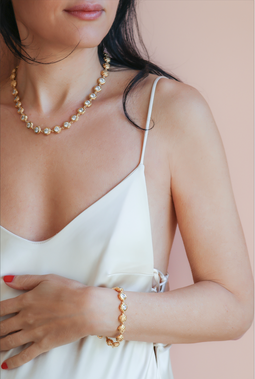 Joanna Laura Constantine MULTI ROUND WAVE BRACELET WITH HANDSET STONES