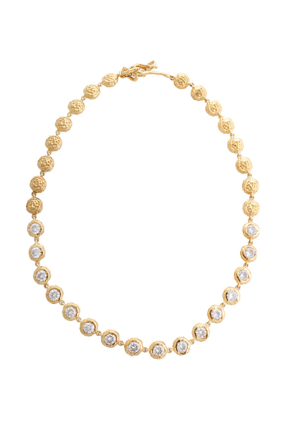 joanna laura constantine MULTI ROUND WAVE LINKED NECKLACE WITH STONES