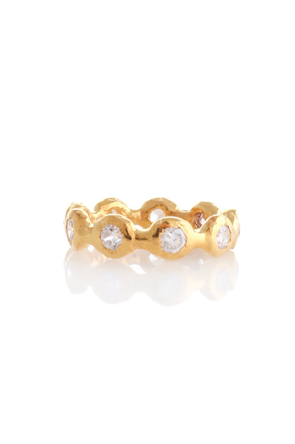 joanna laura constantine MULTI ROUND WAVE RING WITH HANDSET STONES