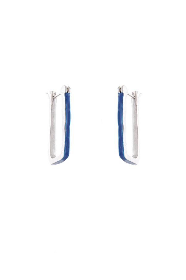 joanna laura constantine RECTANGLE WAVE HOOP EARRINGS WITH ENAMEL