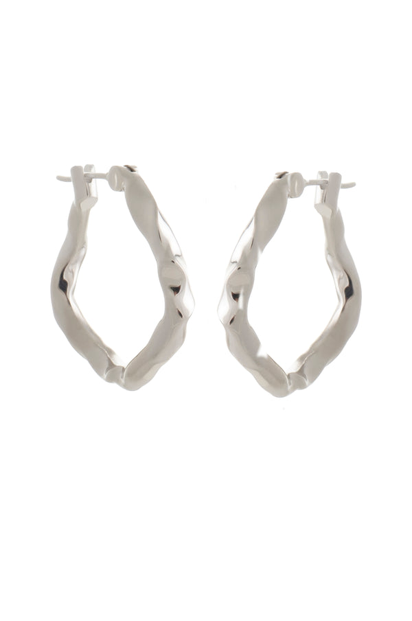 joanna laura constantine RHODIUM PLATED LARGE WAVES HOOPS