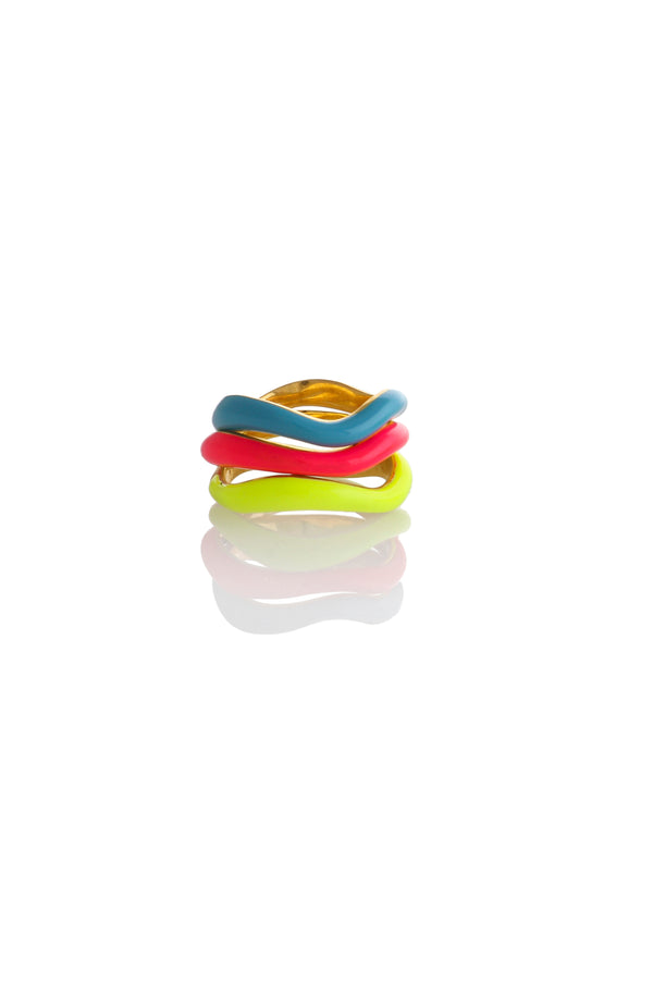 joanna laura constantine SET OF THREE RINGS WITH ENAMEL