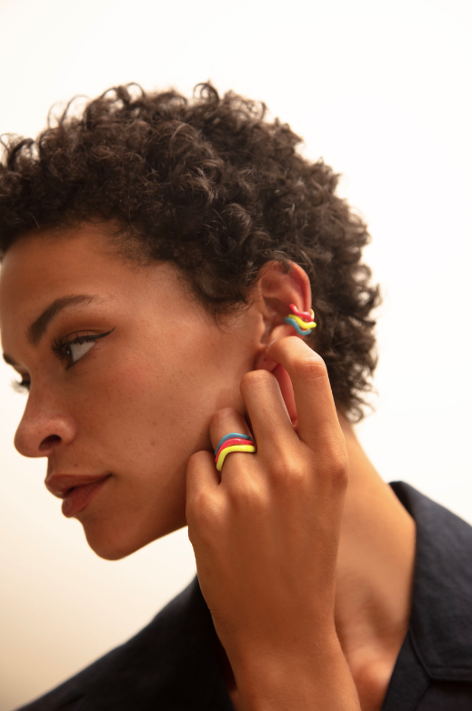 Joanna Laura Constantine SET OF THREE RINGS WITH ENAMEL