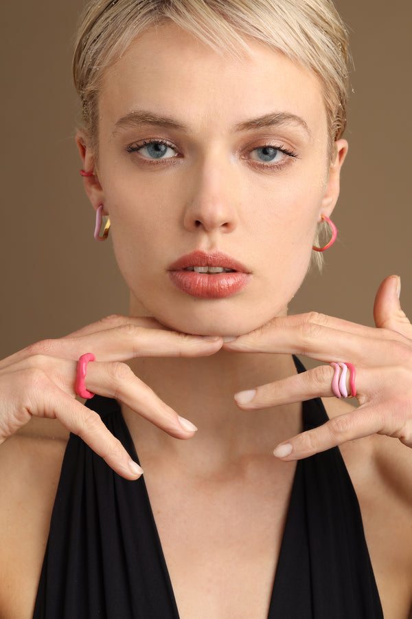 Joanna Laura Constantine SET OF THREE RINGS WITH ENAMEL