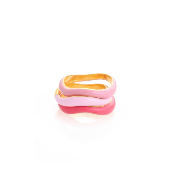 joanna laura constantine SET OF THREE RINGS WITH ENAMEL
