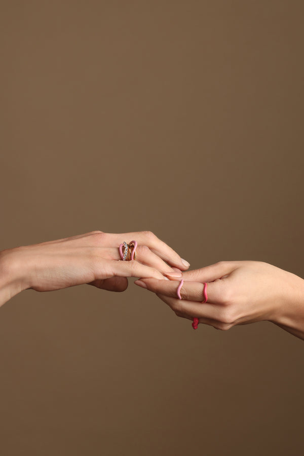 Joanna Laura Constantine SET OF THREE RINGS WITH ENAMEL
