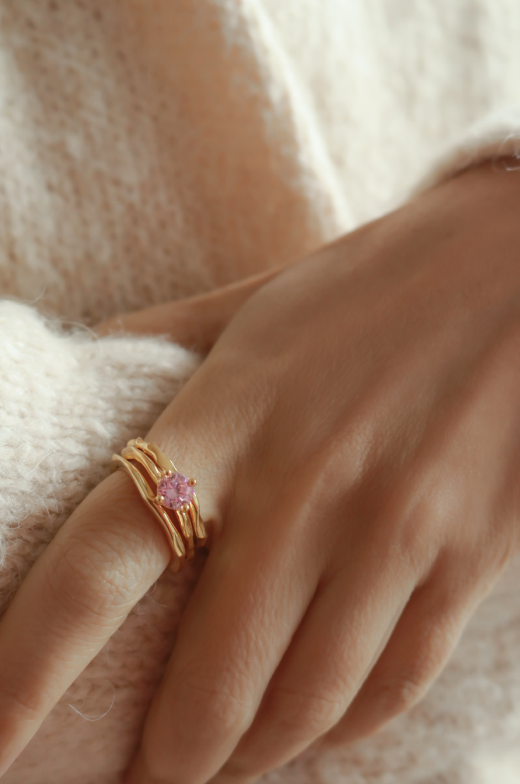 Joanna Laura Constantine SET OF THREE RINGS WITH LARGE STONE