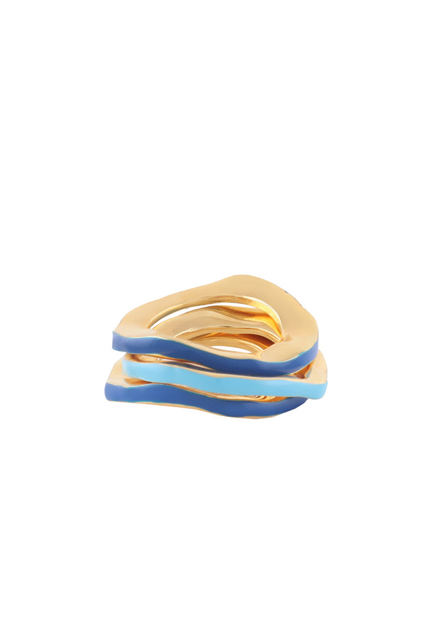 joanna laura constantine SET OF THREE WAVE RING WITH ENAMEL