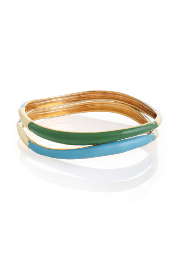 joanna laura constantine SET OF TWO WAVE BANGLES WITH ENAMEL