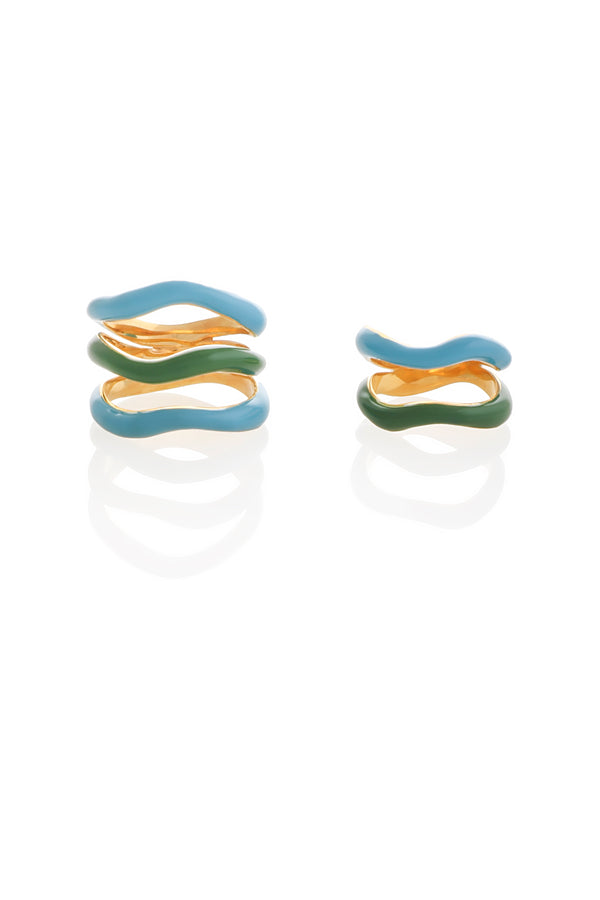 joanna laura constantine SET OF TWO WAVE RINGS WITH ENAMEL